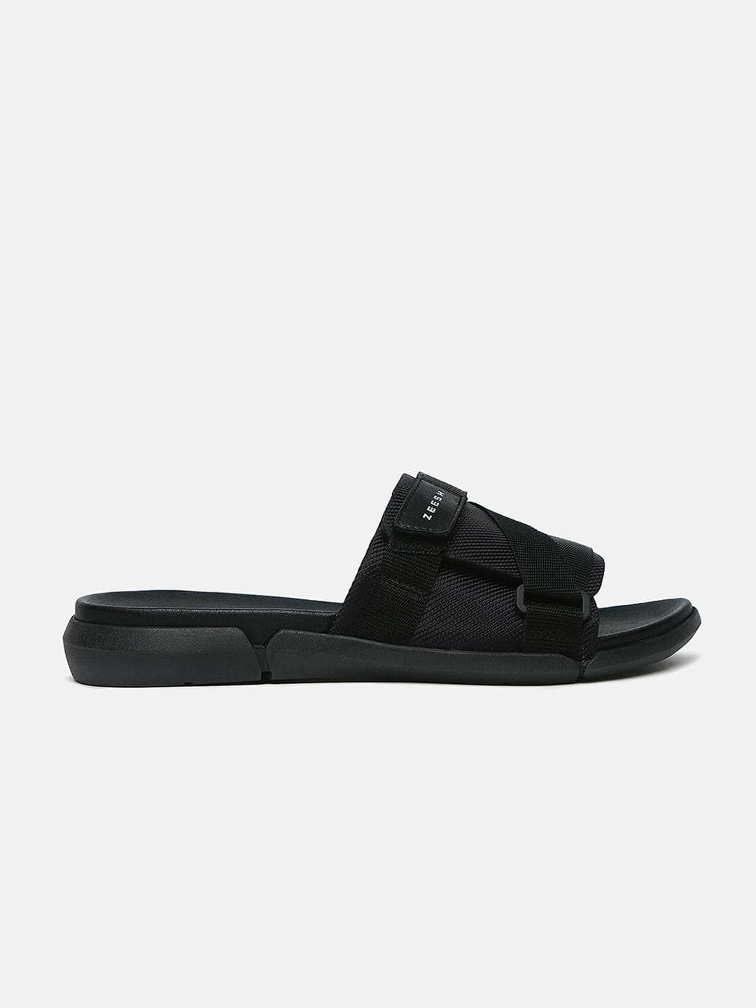 ZEESH Men Solid Forge Leather Sliders thumbnail 3