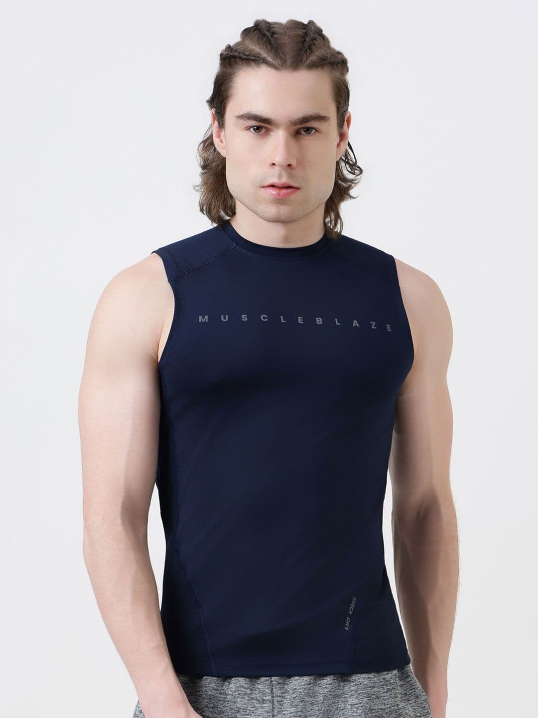 MuscleBlaze Unisex Typography Printed Round Neck Compression T-shirt