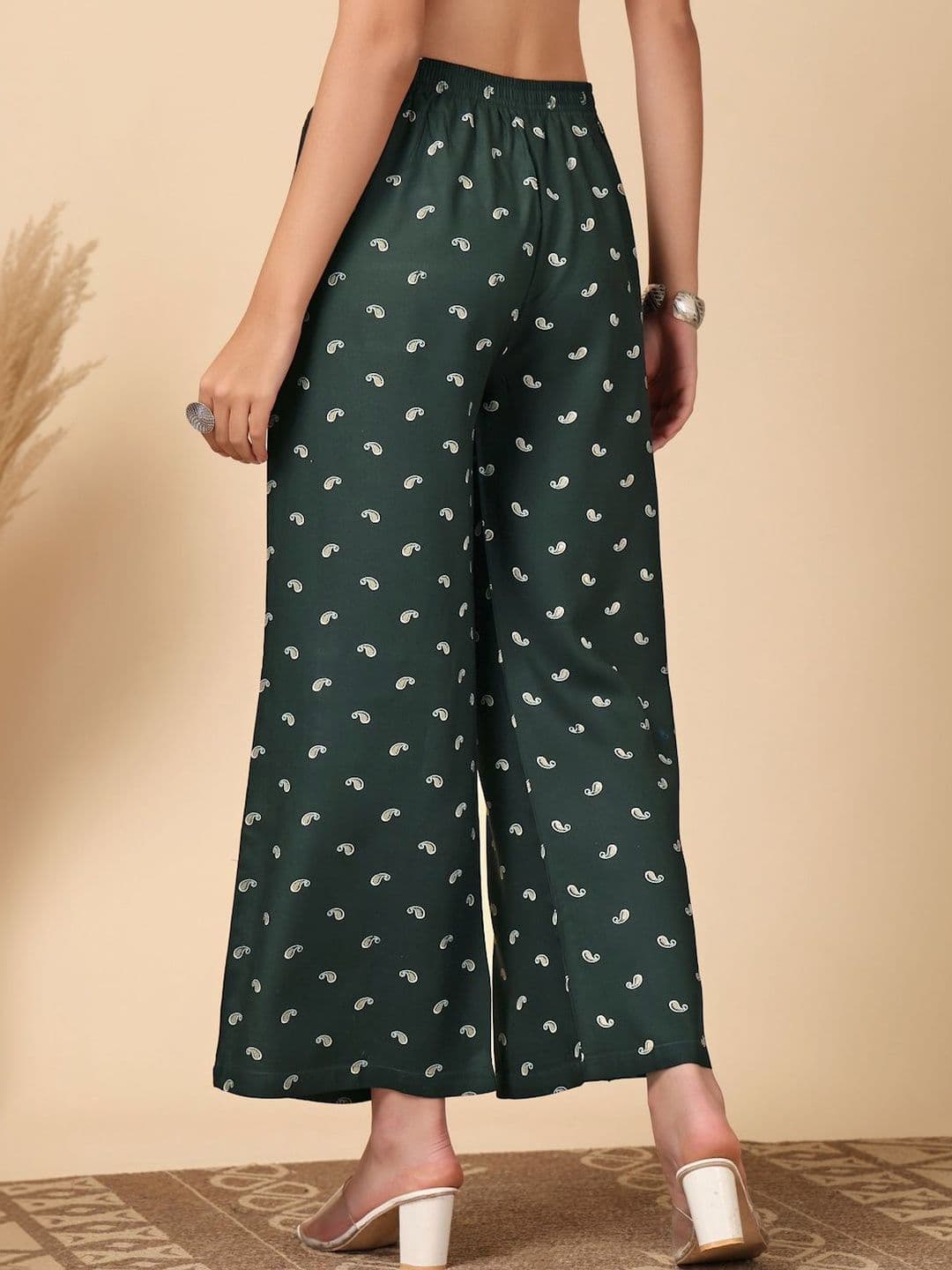 KLOTTHE Women Printed Pure Cotton Straight Palazzos thumbnail 7