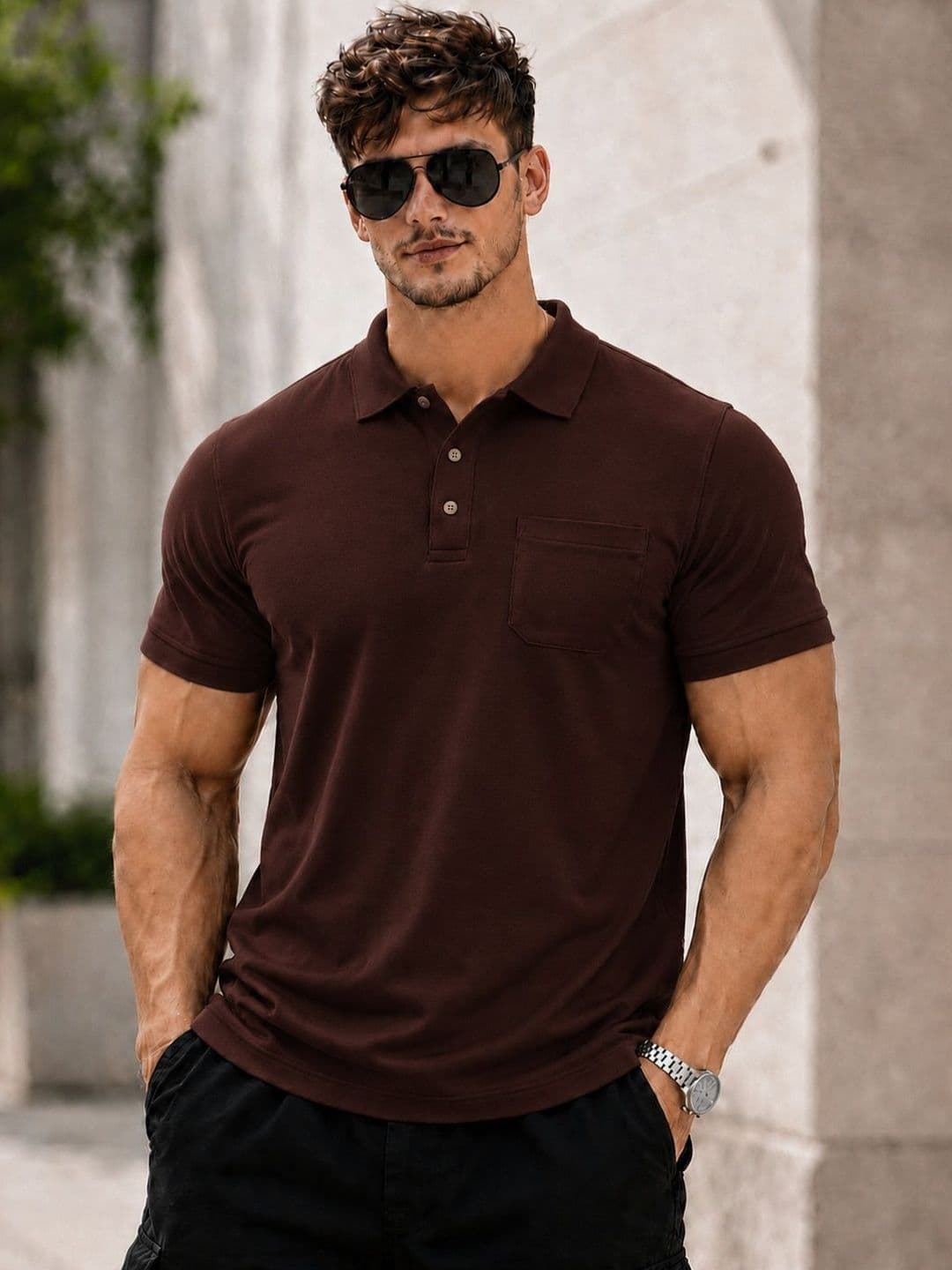 SCUBA Men Polo Collar Pockets T-shirt - view 1