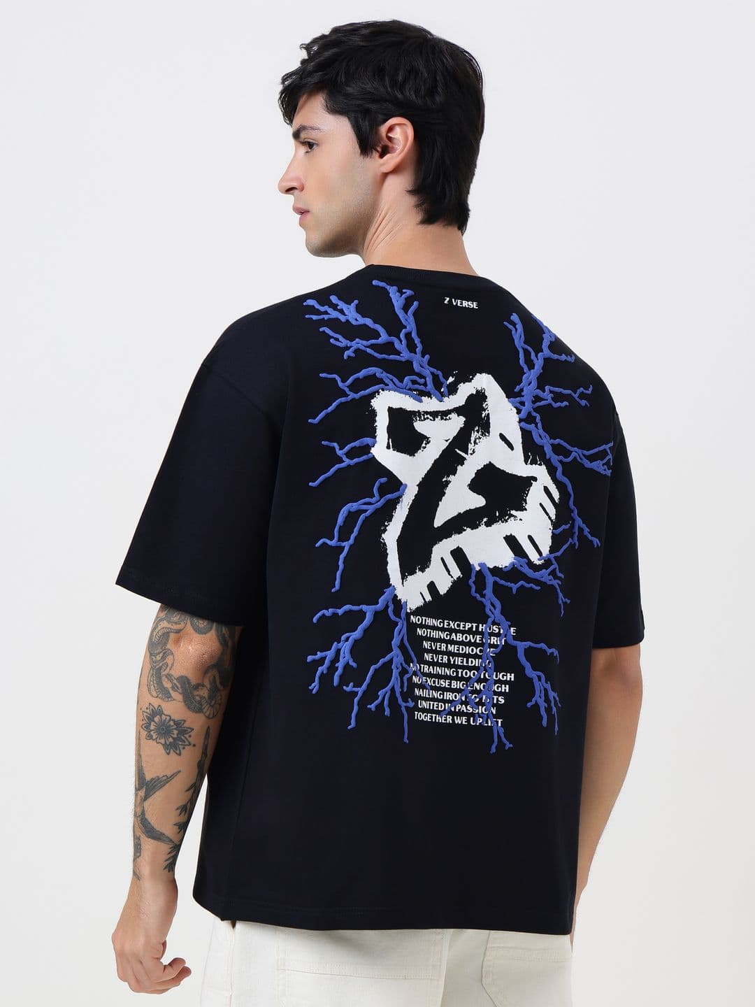 MuscleBlaze Unisex Typography Printed Round Neck Cotton T-shirt
