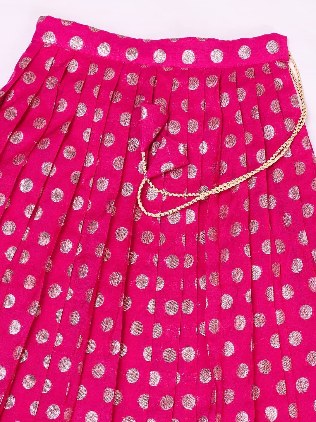 KALANANDI Girls Embellished Foil Print Ready to Wear Lehenga & thumbnail 6