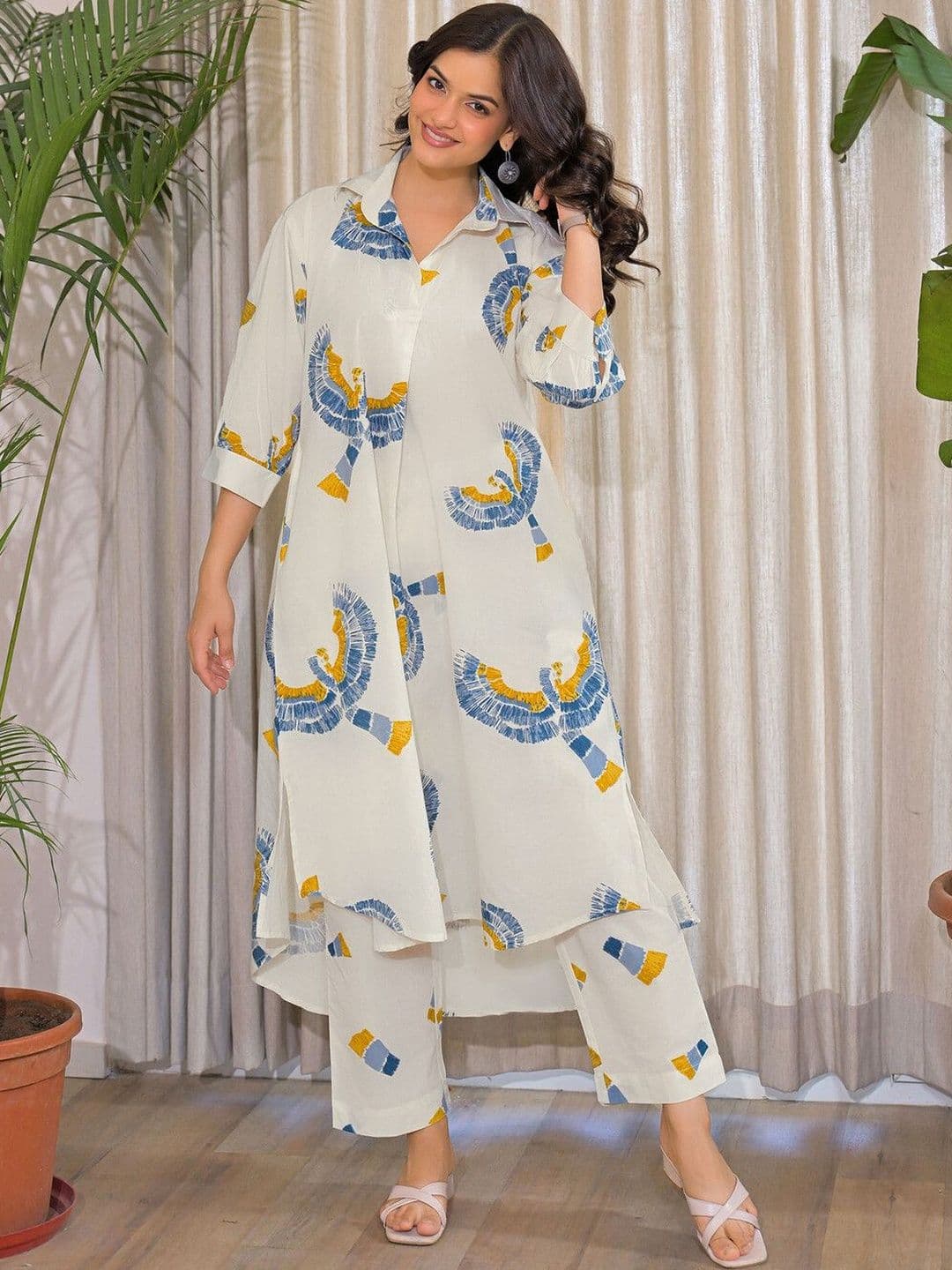 Anouk Rustic Printed Off White Cotton Co Ords for Women thumbnail 7