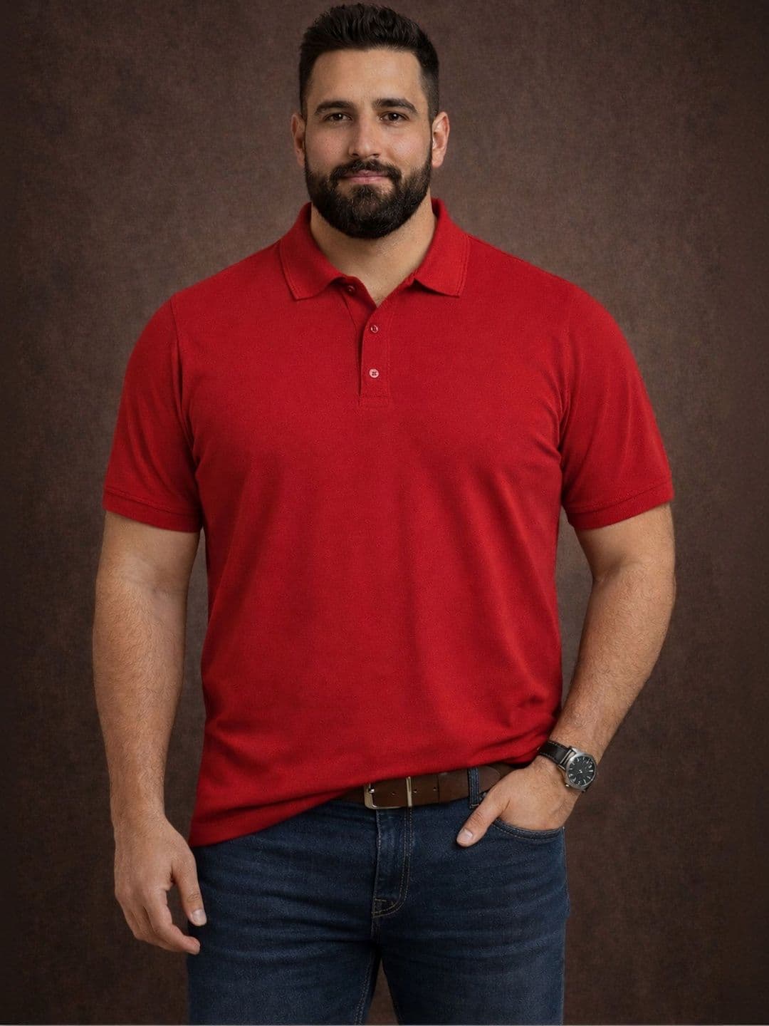 Mast & Harbour Men Polo Collar Cotton T-shirt - view 1