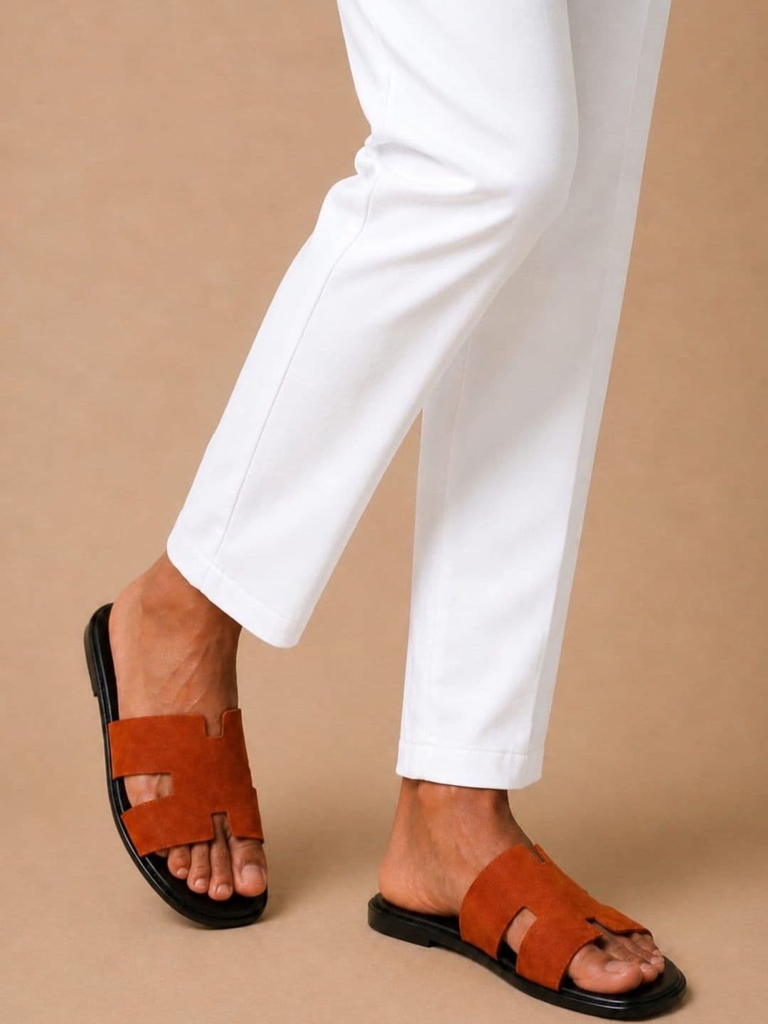 MICHEAL FERAAS Men Suede Leather Sandals thumbnail 2