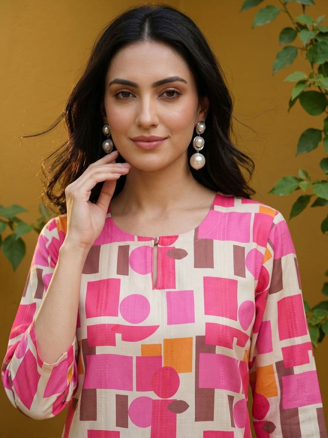 Anouk Rustic Women Geometric Printed Kurta thumbnail 3