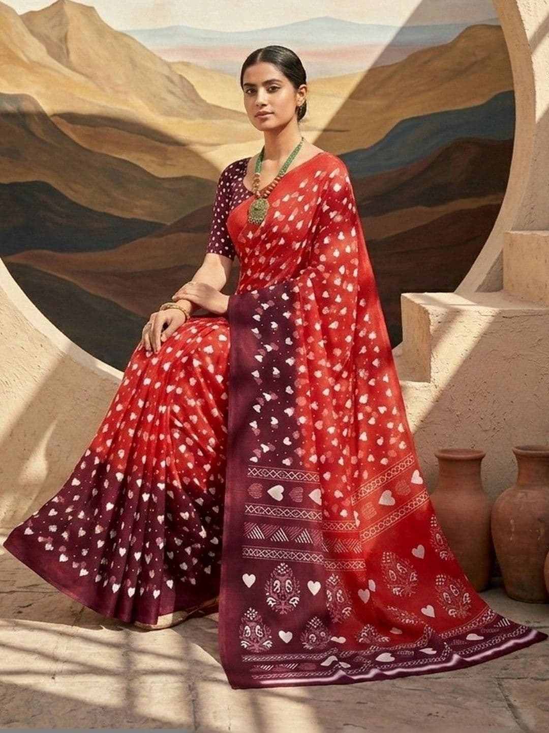 100 Dreams Ethnic Motifs Pure Georgette Designer Saree thumbnail 6