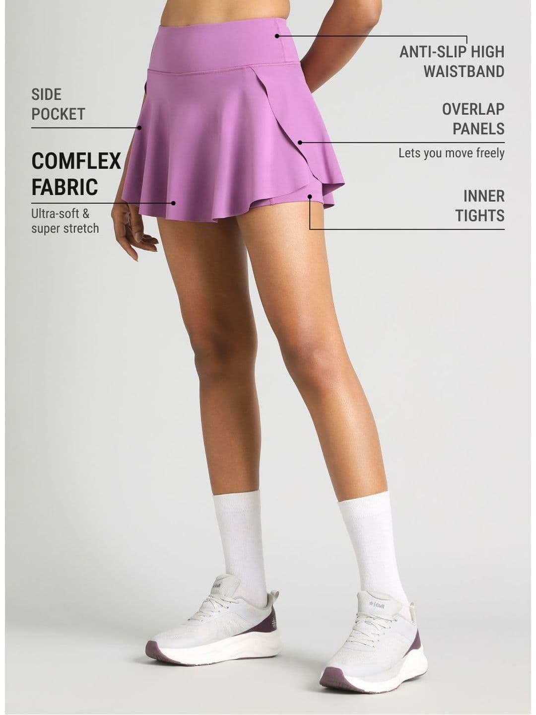 CULT Women's Purple True Performance Sculpted COMFlex Skorts thumbnail 2