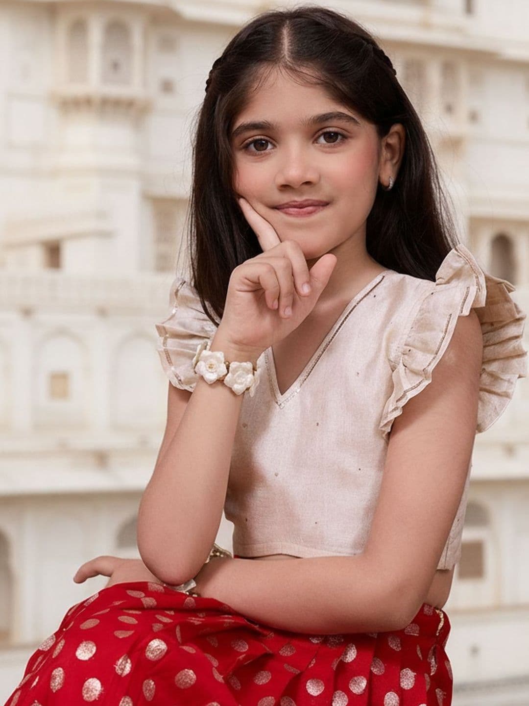 KALANANDI Girls Ready to Wear Lehenga & thumbnail 6