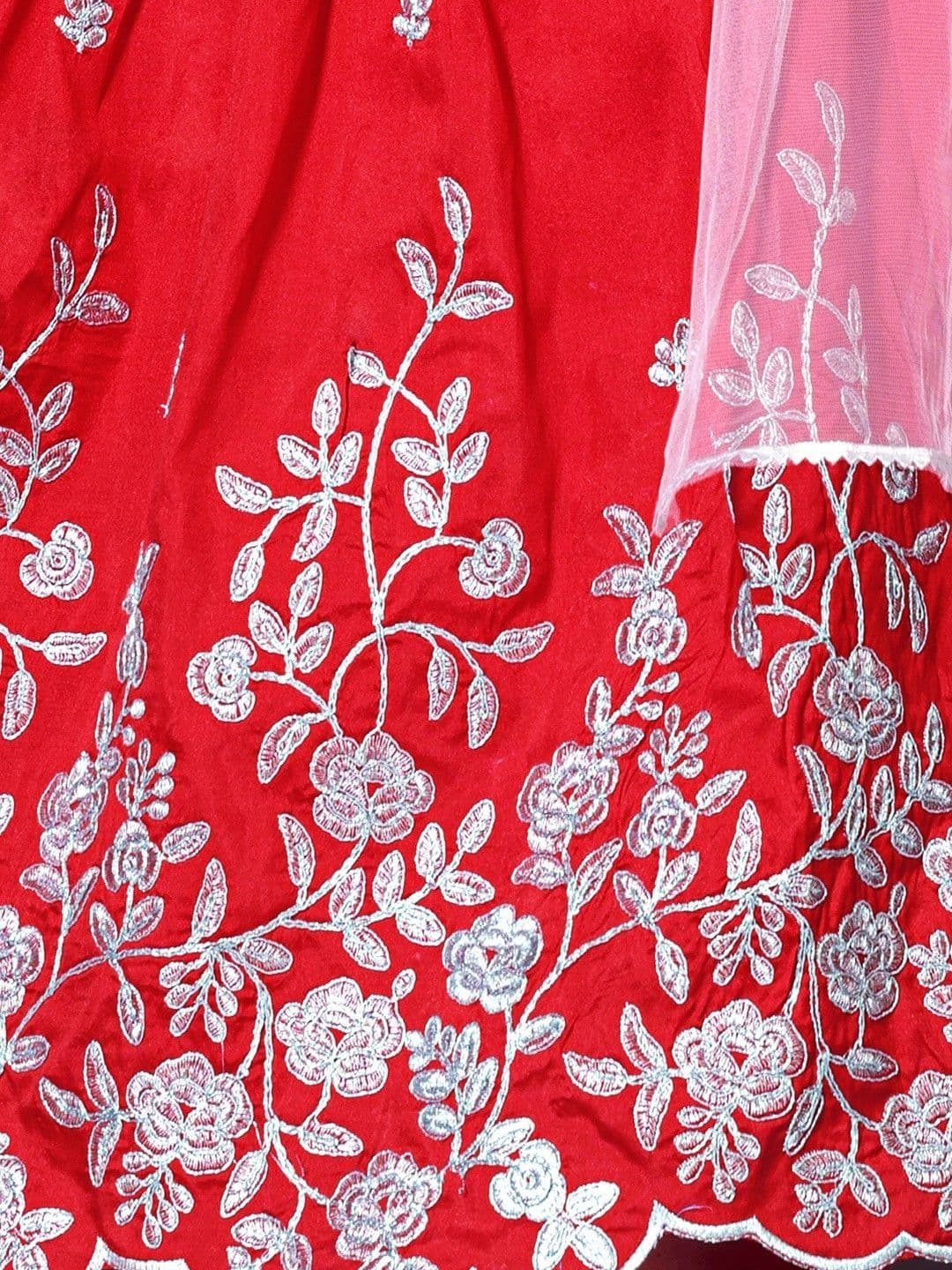 RJ ONLINE Girls Embroidered Thread Work Tie and Dye Ready to Wear Lehenga & Blouse With Dupatta thumbnail 6