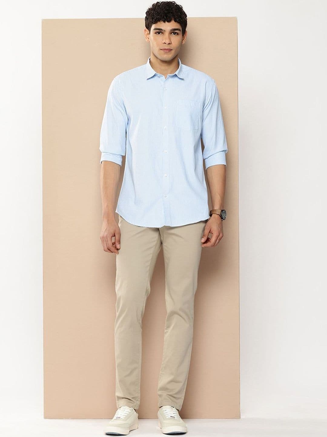 Mast & Harbour Men Premium Slim Fit Striped Casual Shirt thumbnail 3