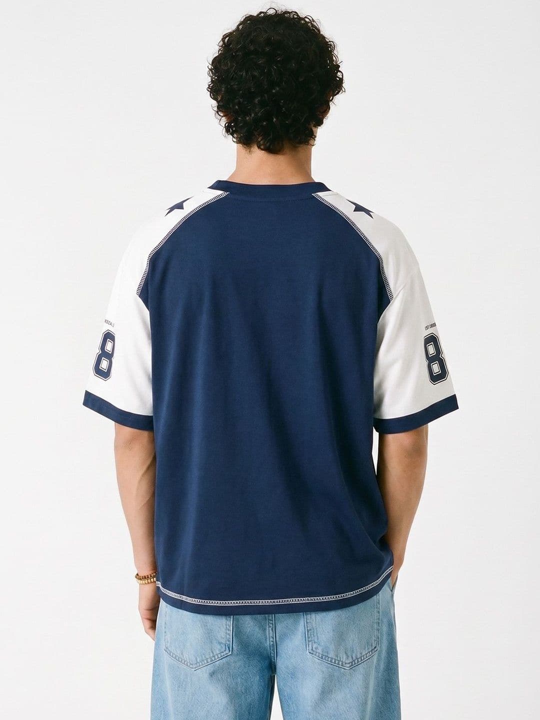 Crazymonk Men Varsity Colourblocked Applique T-shirt thumbnail 2