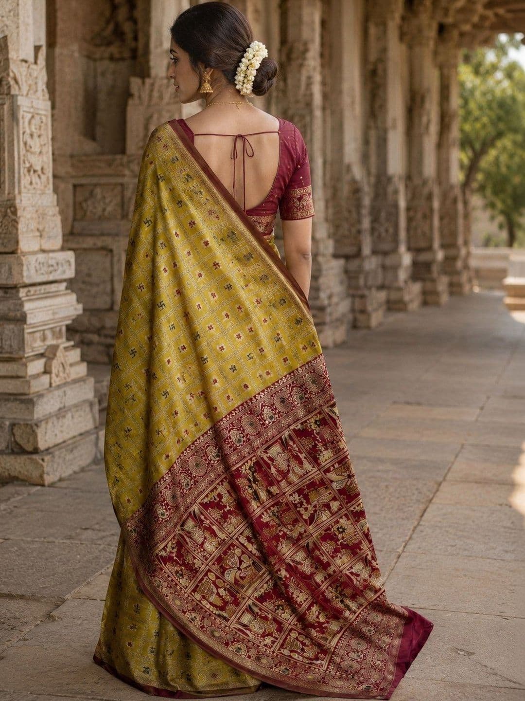 KAILASA Ethnic Motifs Zari Art Silk Handloom Kanjeevaram Saree thumbnail 2