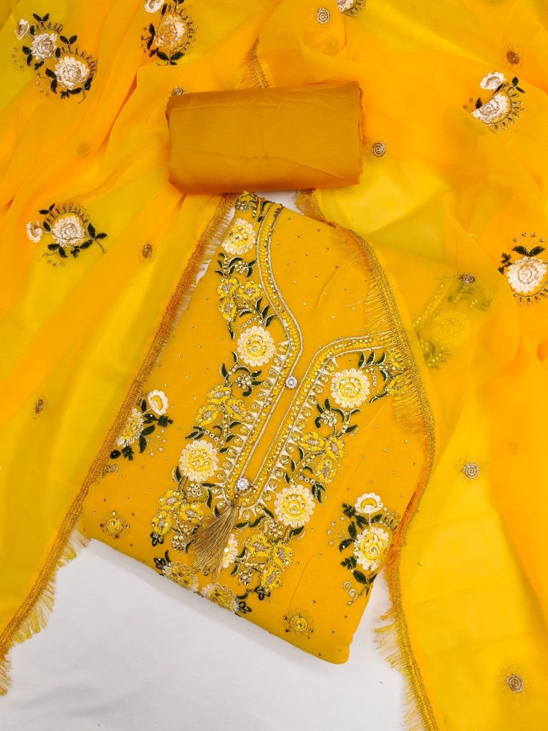Rangtulika Ethnics Embroidered Unstitched Dress Material thumbnail 2