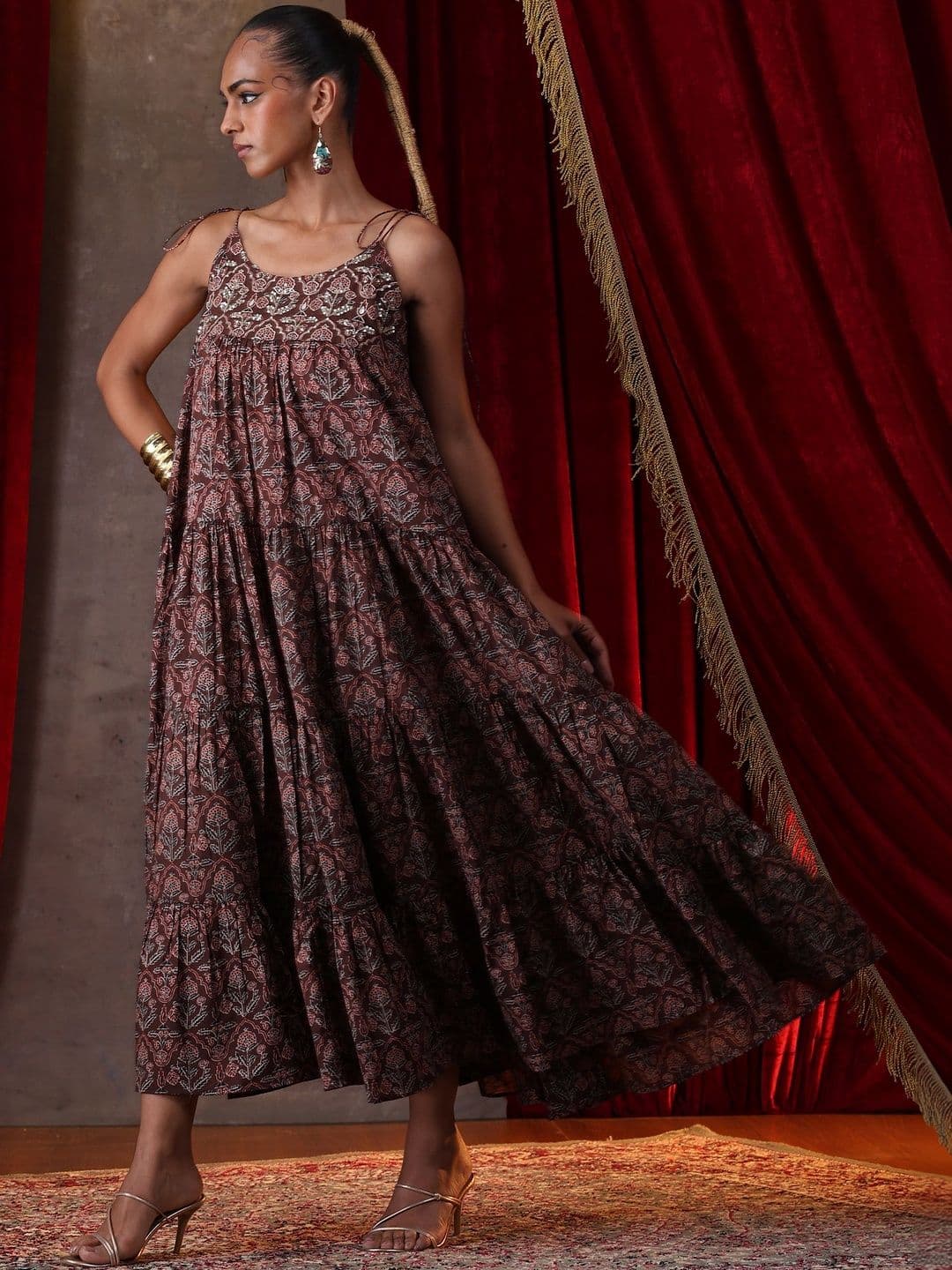 Khushal K Ethnic Motifs Print A-Line Maxi Dress - view 1