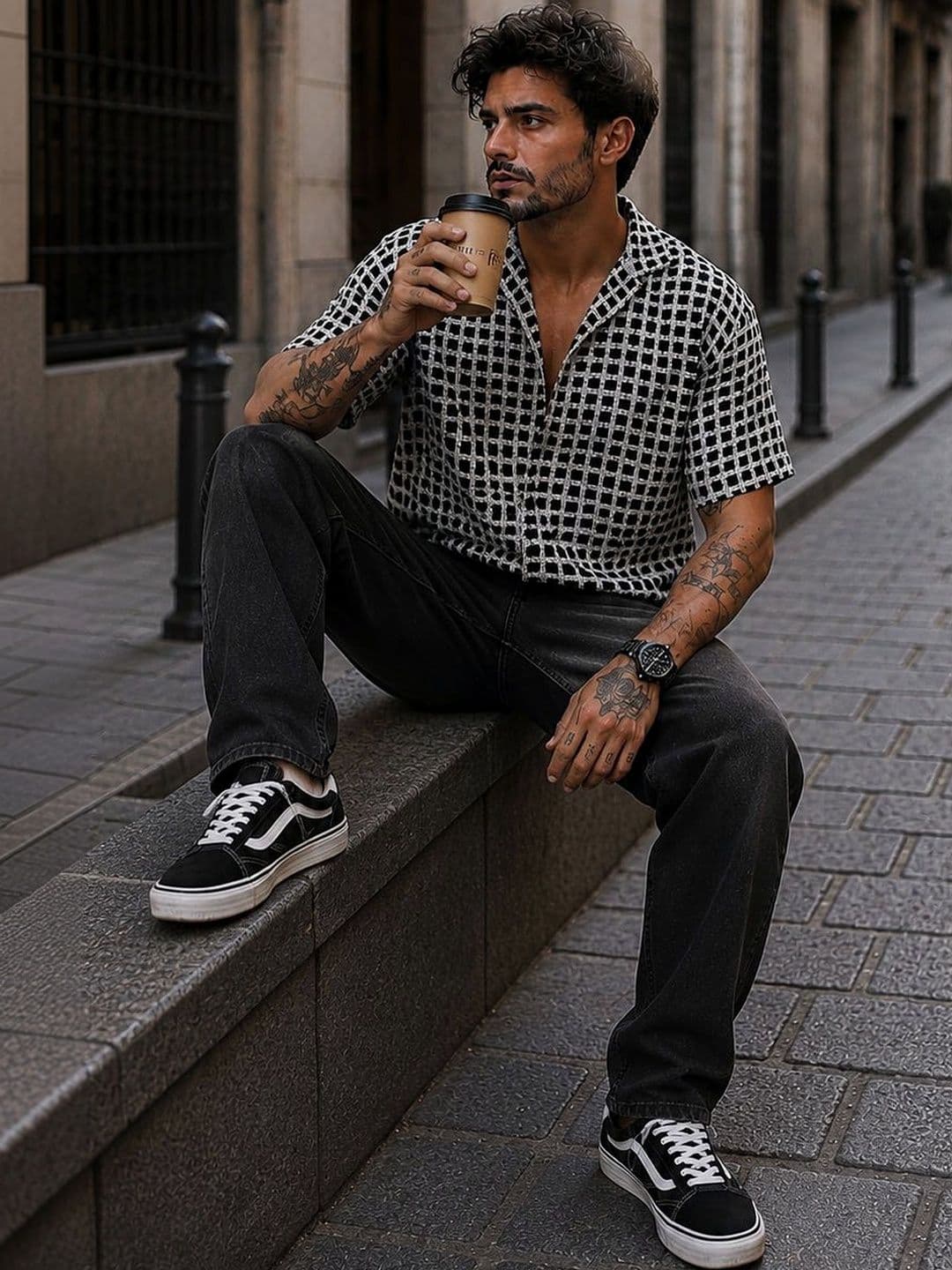 The Roadster Lifestyle Co. Classic Checked Cotton Half Sleeve Shirt thumbnail 4