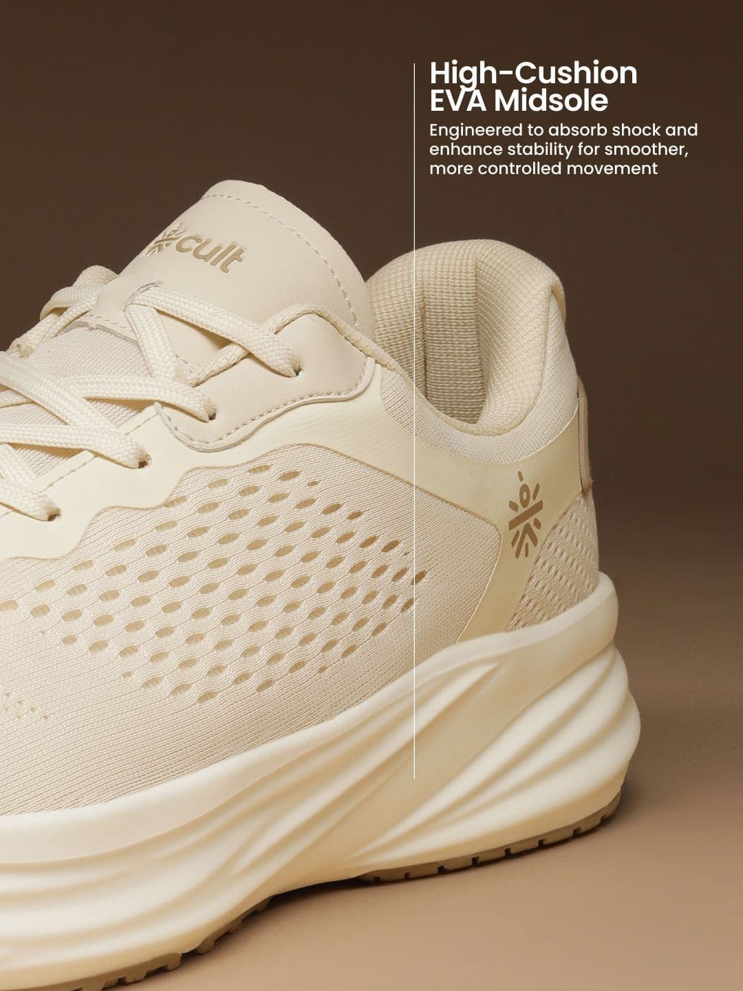 CULT Men's StridePro Running Shoes - Beige thumbnail 6