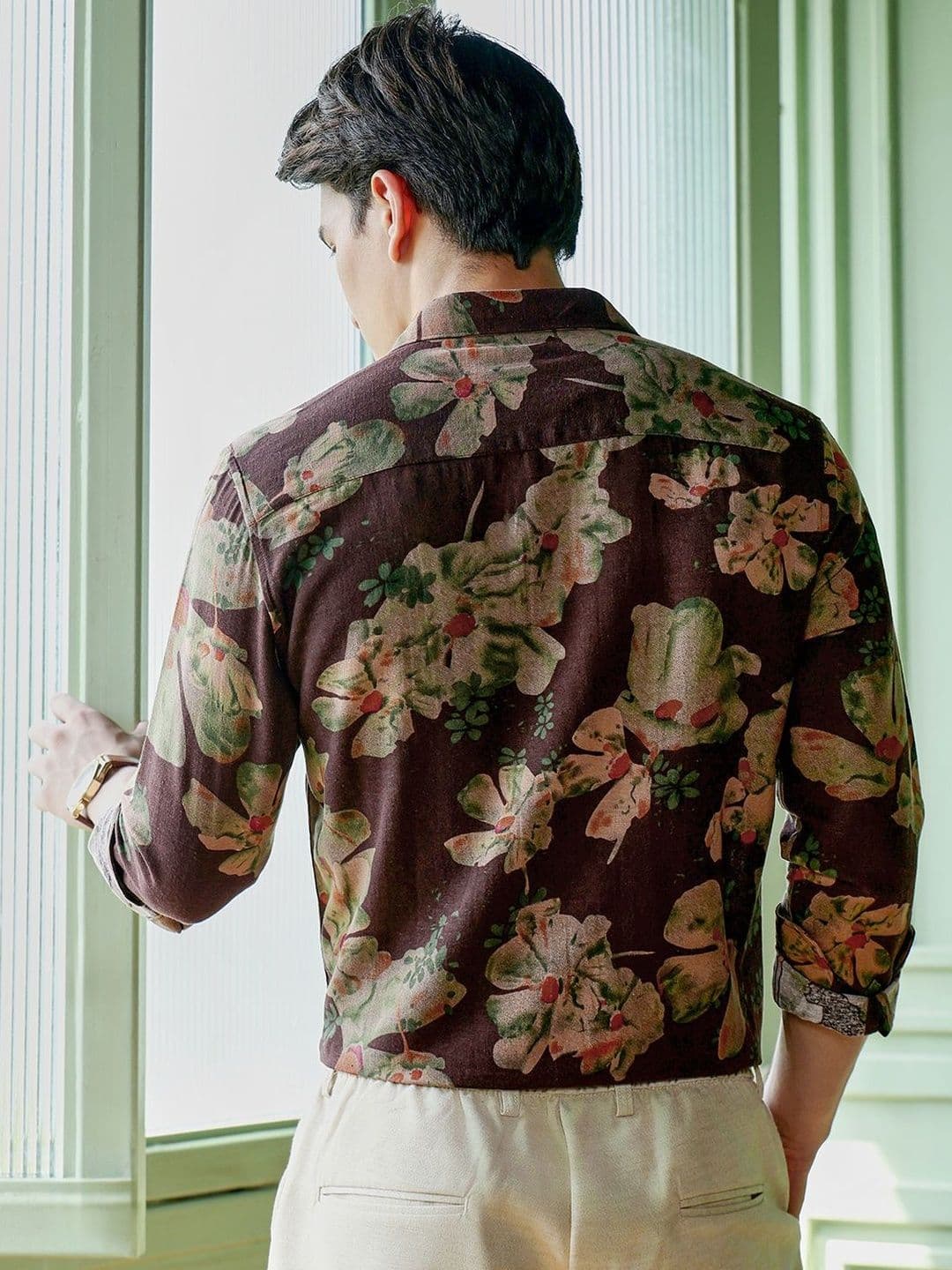 CAHOOT Floral Printed Spread Collar Standard Regular Fit Casual Shirt thumbnail 5
