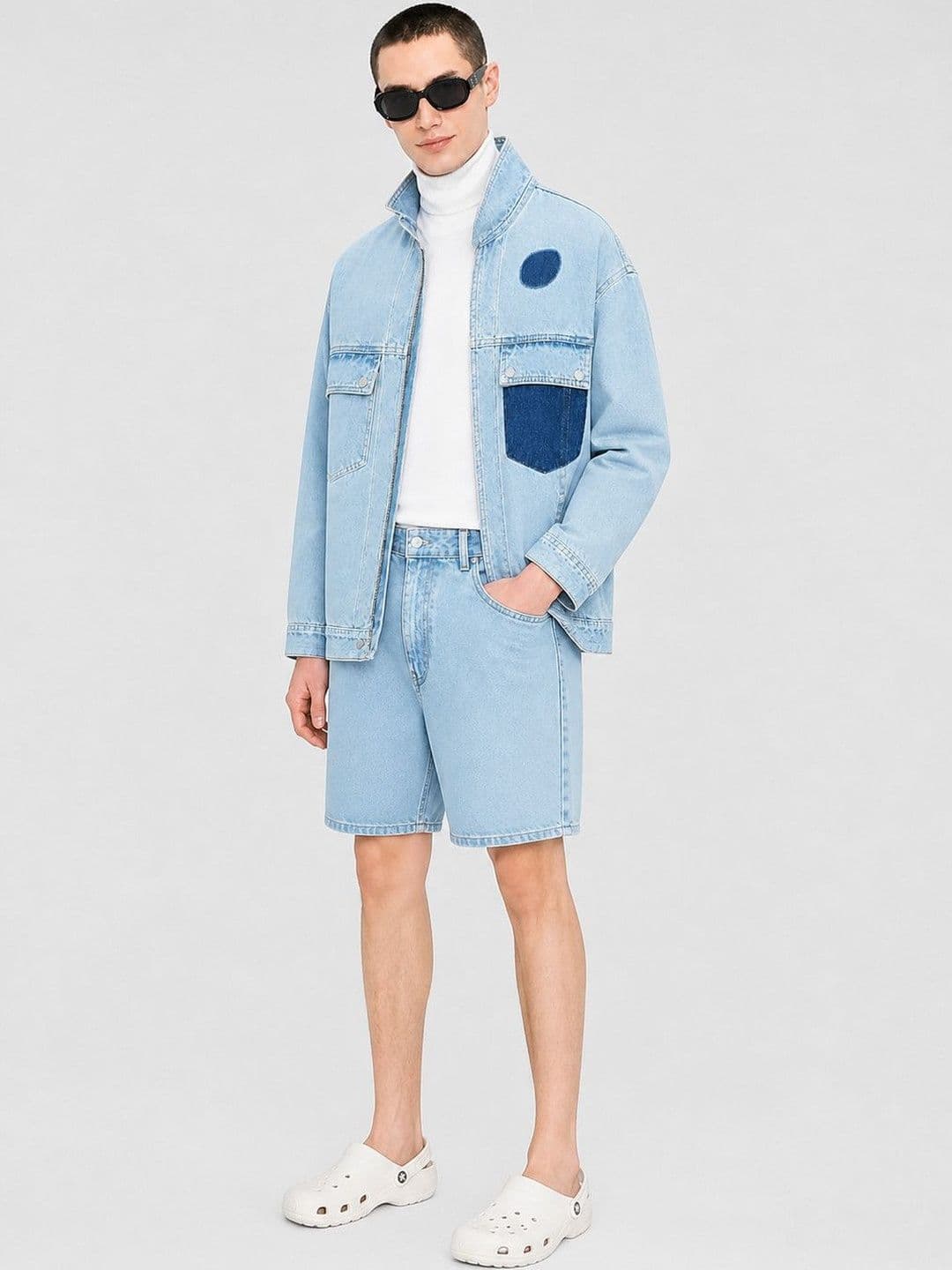 RDSTR Men Denim Jacket with Patchwork thumbnail 5