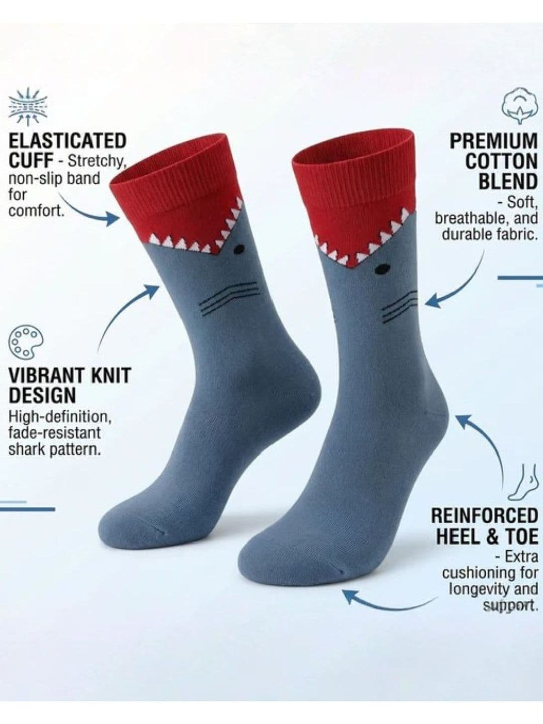 Sockscarving Unisex Pack of 3 Cotton Patterned Calf Length Socks thumbnail 4