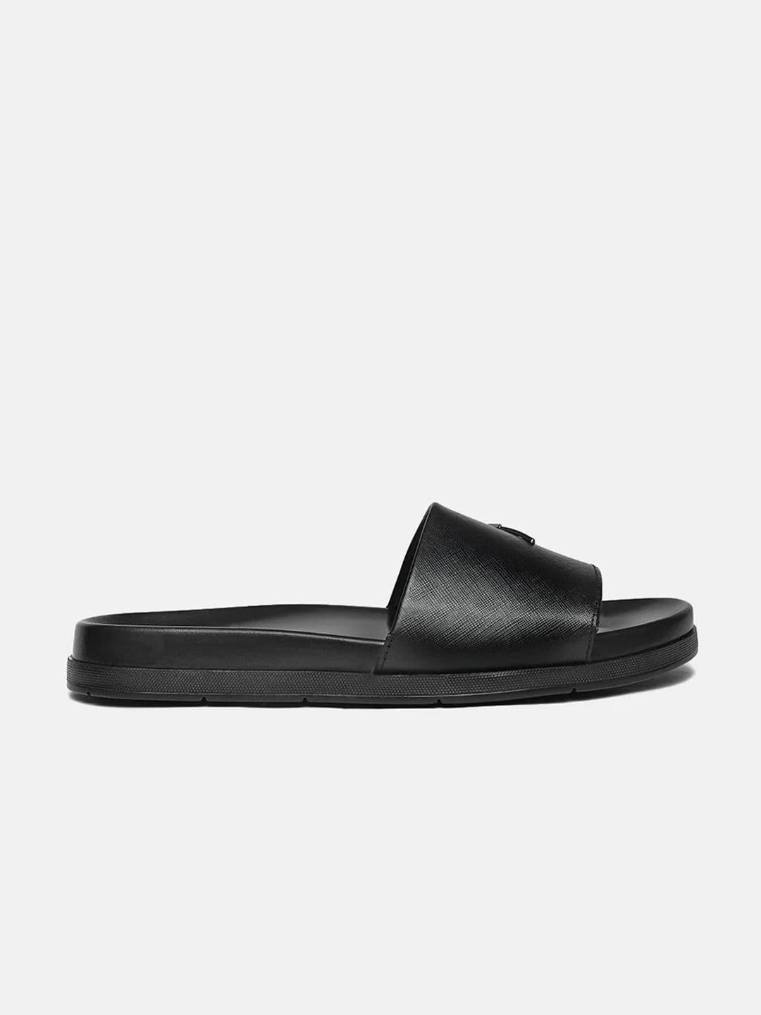 ZEESH Men Midnight Leather Sliders thumbnail 7