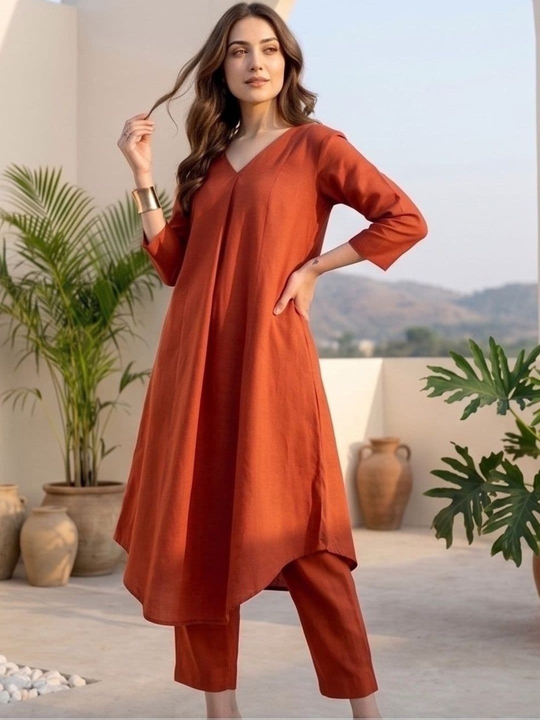 Varanga Women Regular Kurta with Trousers thumbnail 5