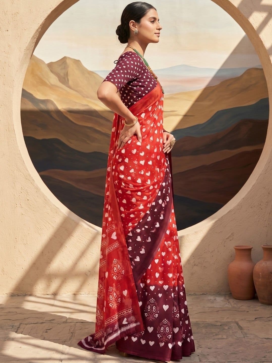 100 Dreams Ethnic Motifs Pure Georgette Designer Saree thumbnail 4