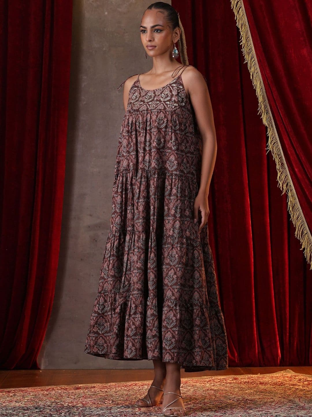 Khushal K Ethnic Motifs Print A-Line Maxi Dress thumbnail 6