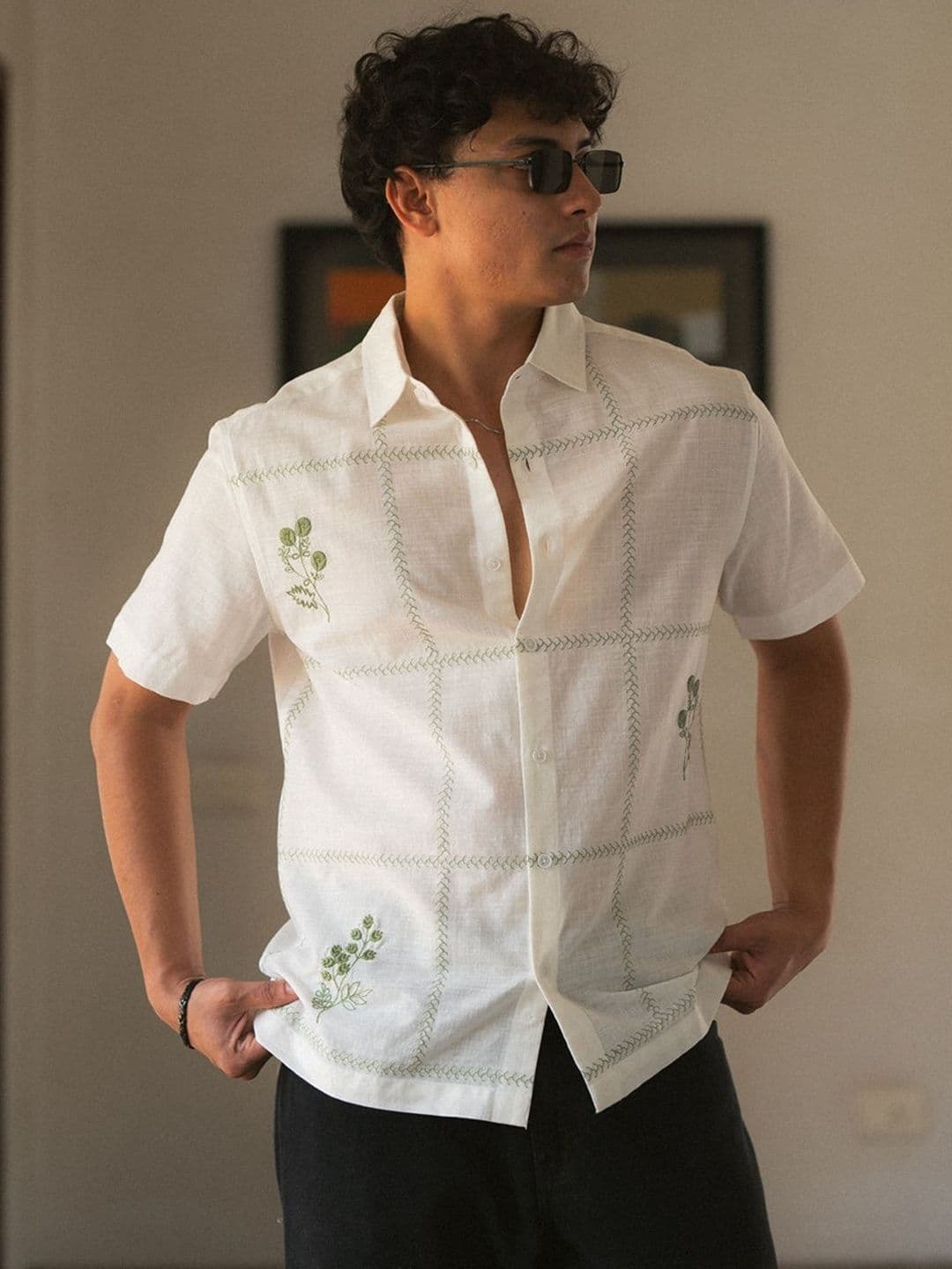 Powerlook Men Floral Spread Collar Long Sleeves Shirt thumbnail 5