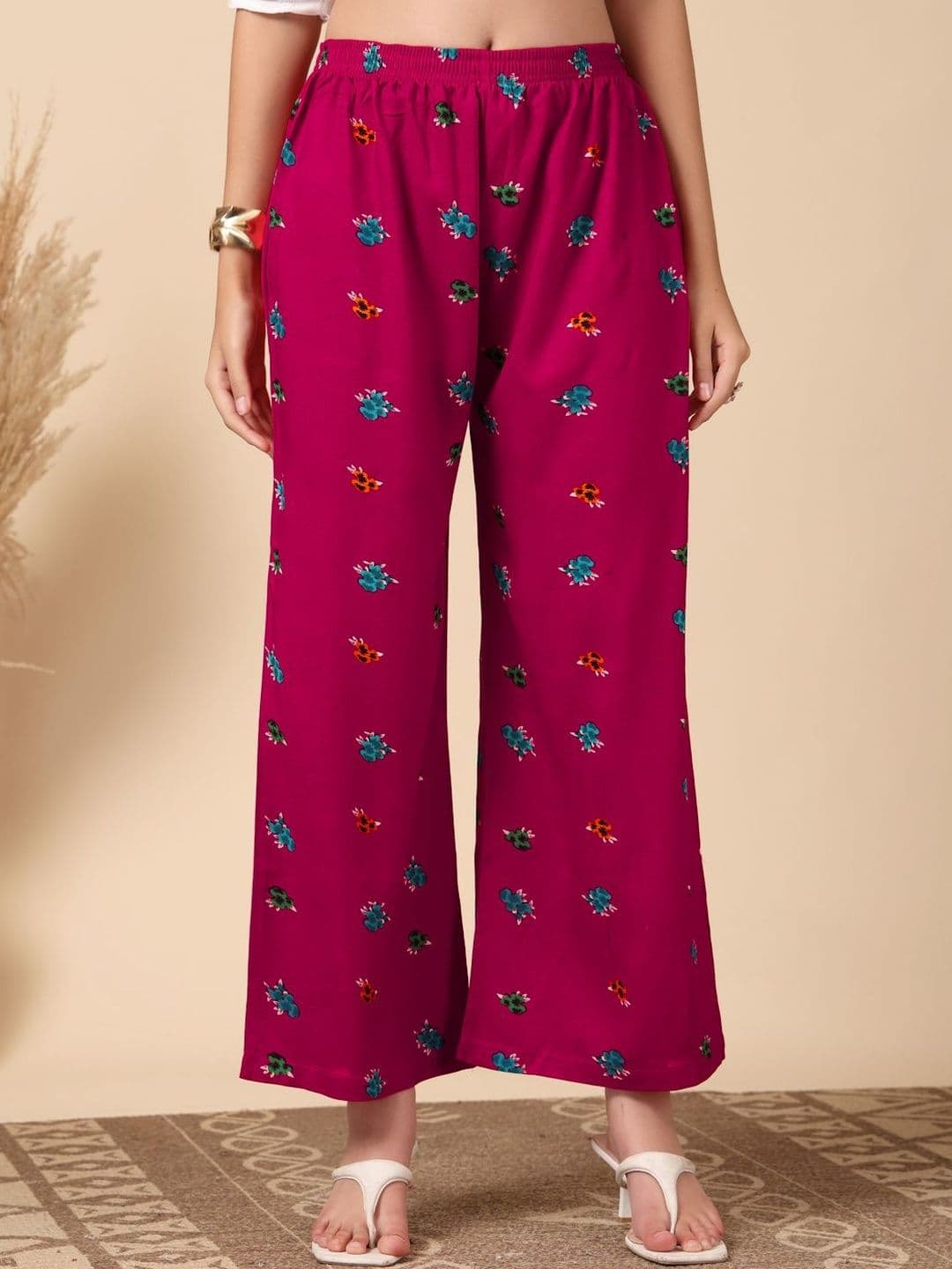 KLOTTHE Women Printed Pure Cotton Straight Palazzos - view 1