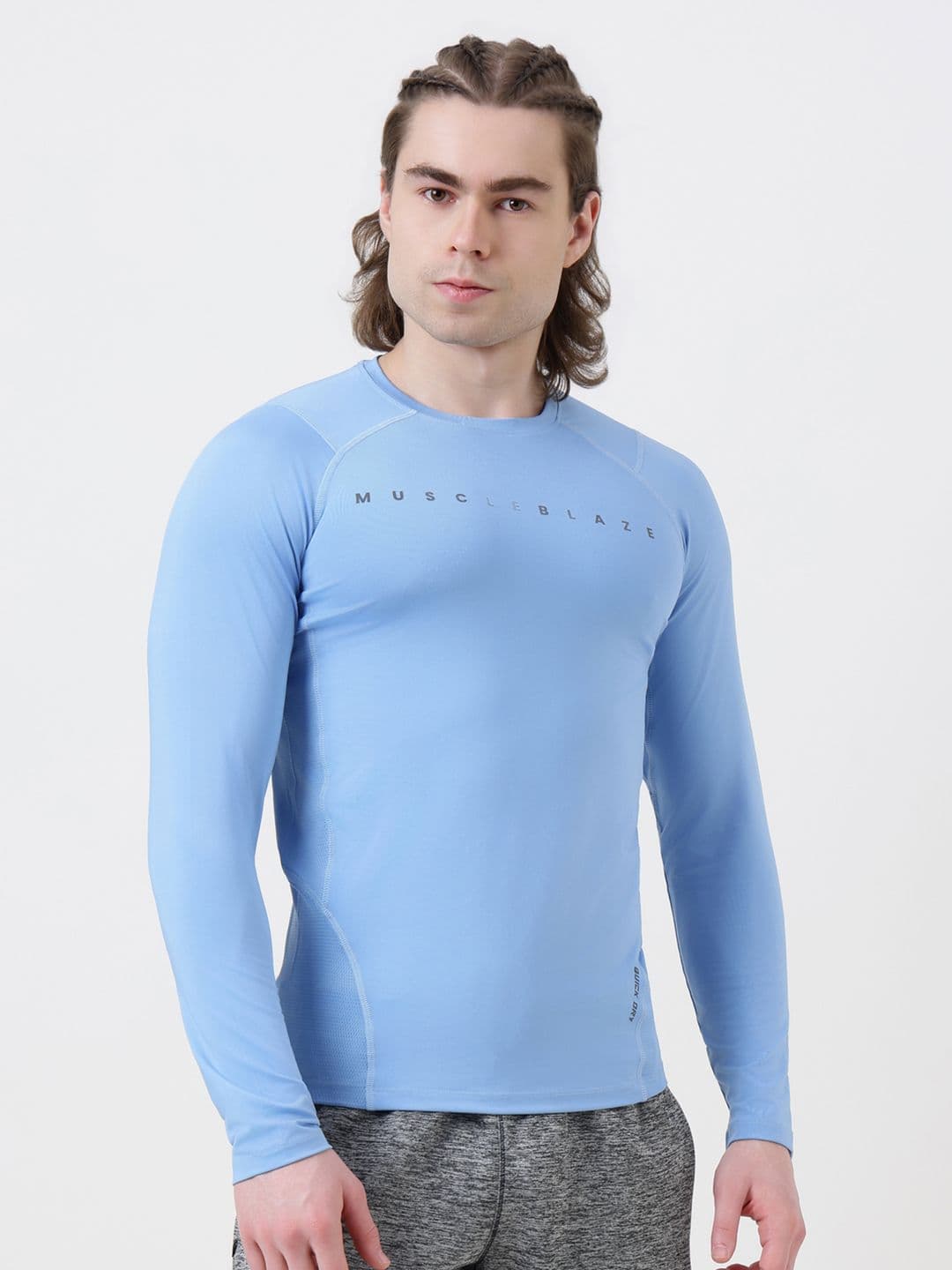 MuscleBlaze Unisex Brand Logo Printed Round Neck Compression T-shirt