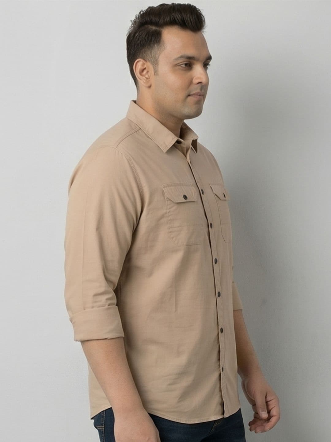 Metronaut Men Plus Size Casual Cargo Shirt thumbnail 5