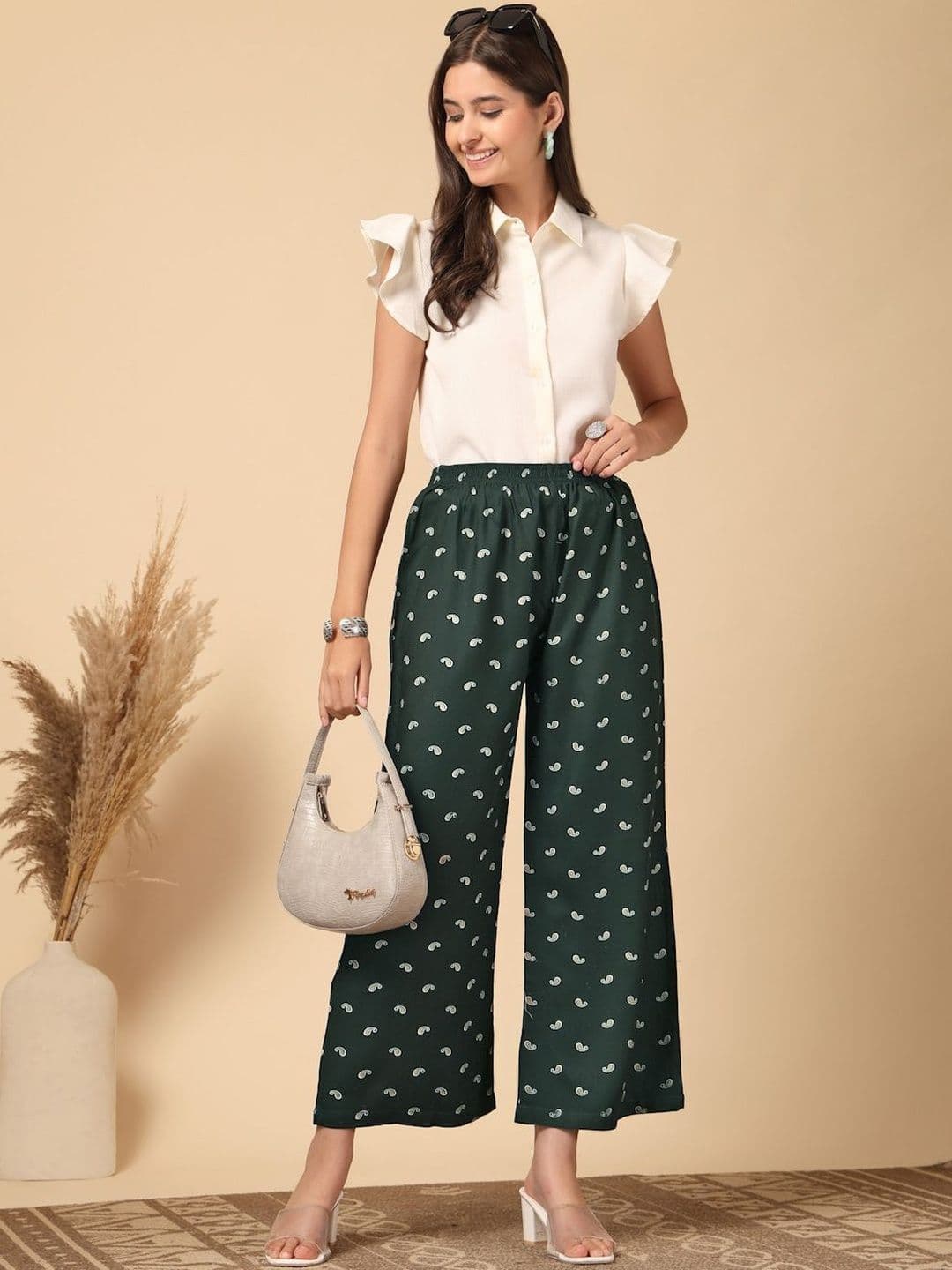 KLOTTHE Women Printed Pure Cotton Straight Palazzos thumbnail 5