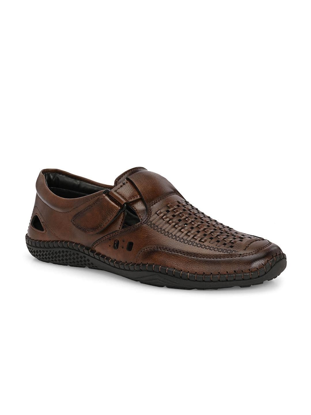 The Roadster Lifestyle Co Men Leather Velcro Fisherman Sandals thumbnail 5