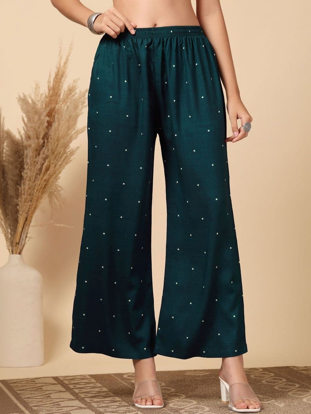 KLOTTHE Women Printed Pure Cotton Straight Palazzos - view 1