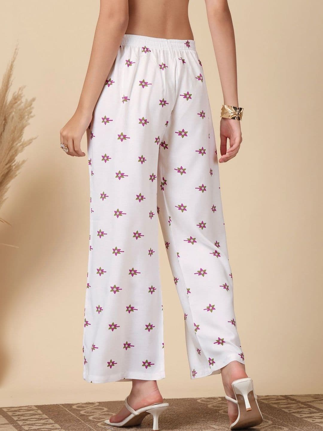 KLOTTHE Women Printed Straight Palazzos thumbnail 4