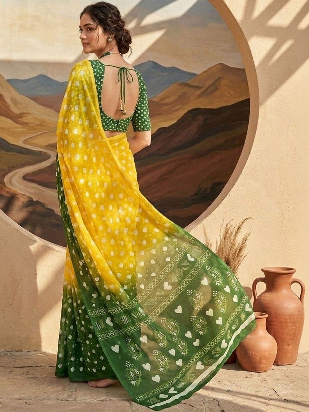 TASRIKA Floral Pure Georgette Designer Saree thumbnail 6