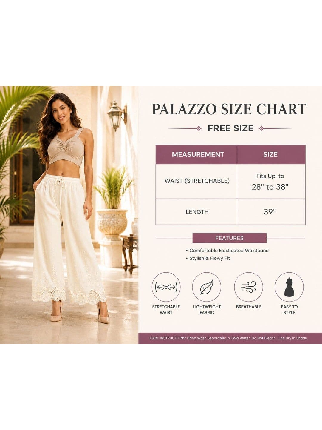 TNQ Women Embroidered Palazzos thumbnail 2