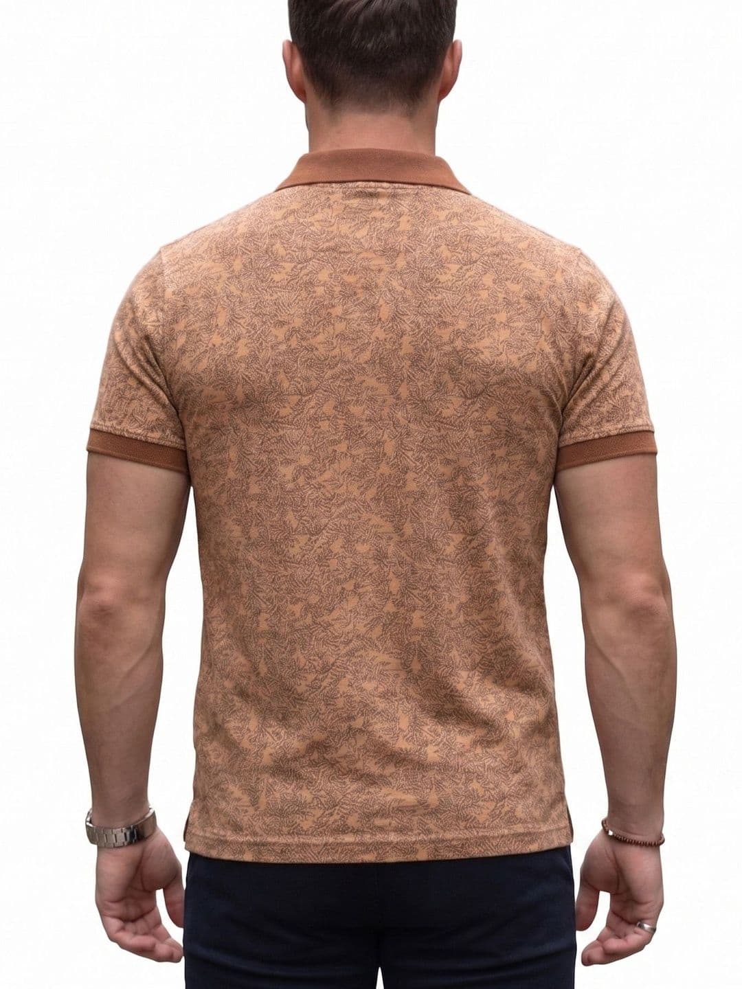 Utopium Men Printed Polo Collar Pure Cotton Pockets T-shirt thumbnail 2