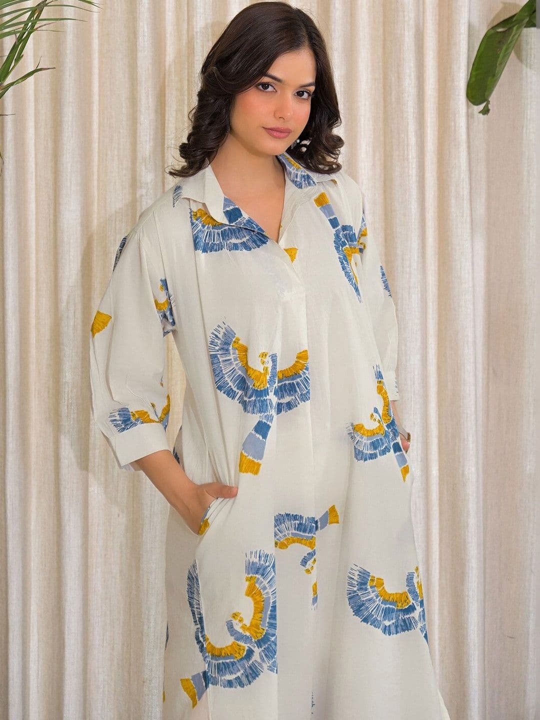 Anouk Rustic Printed Off White Cotton Co Ords for Women thumbnail 4