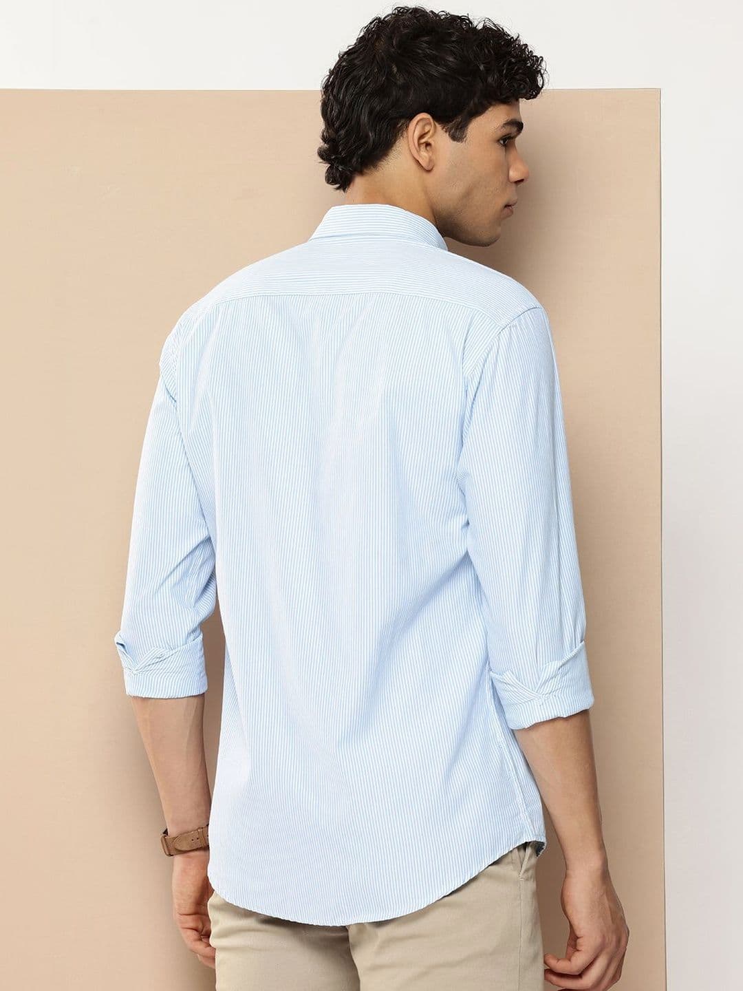 Mast & Harbour Men Premium Slim Fit Striped Casual Shirt thumbnail 4