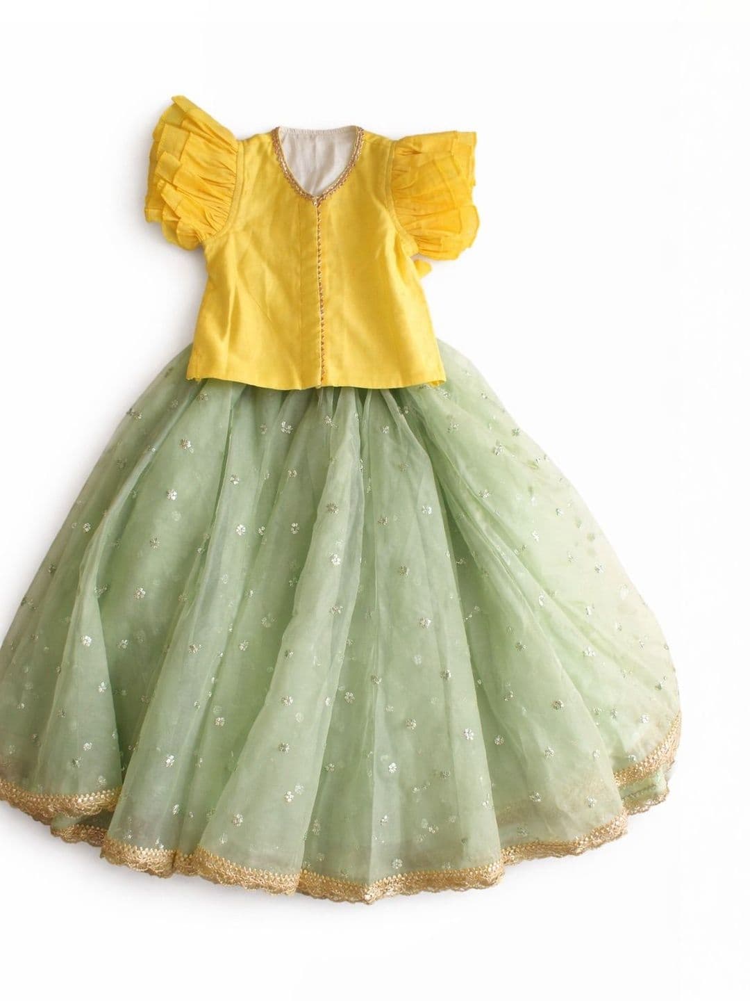 Boppity Boo Girls Block Print Ready to Wear Lehenga & Semi-Stitched thumbnail 4