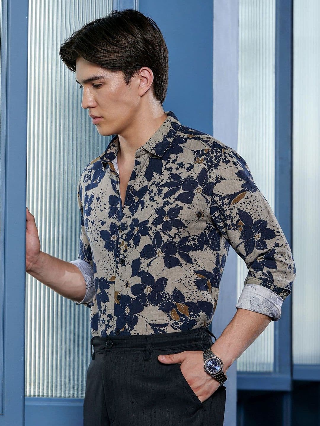 CAHOOT Men Slim Fit Floral Printed Casual Shirt thumbnail 2