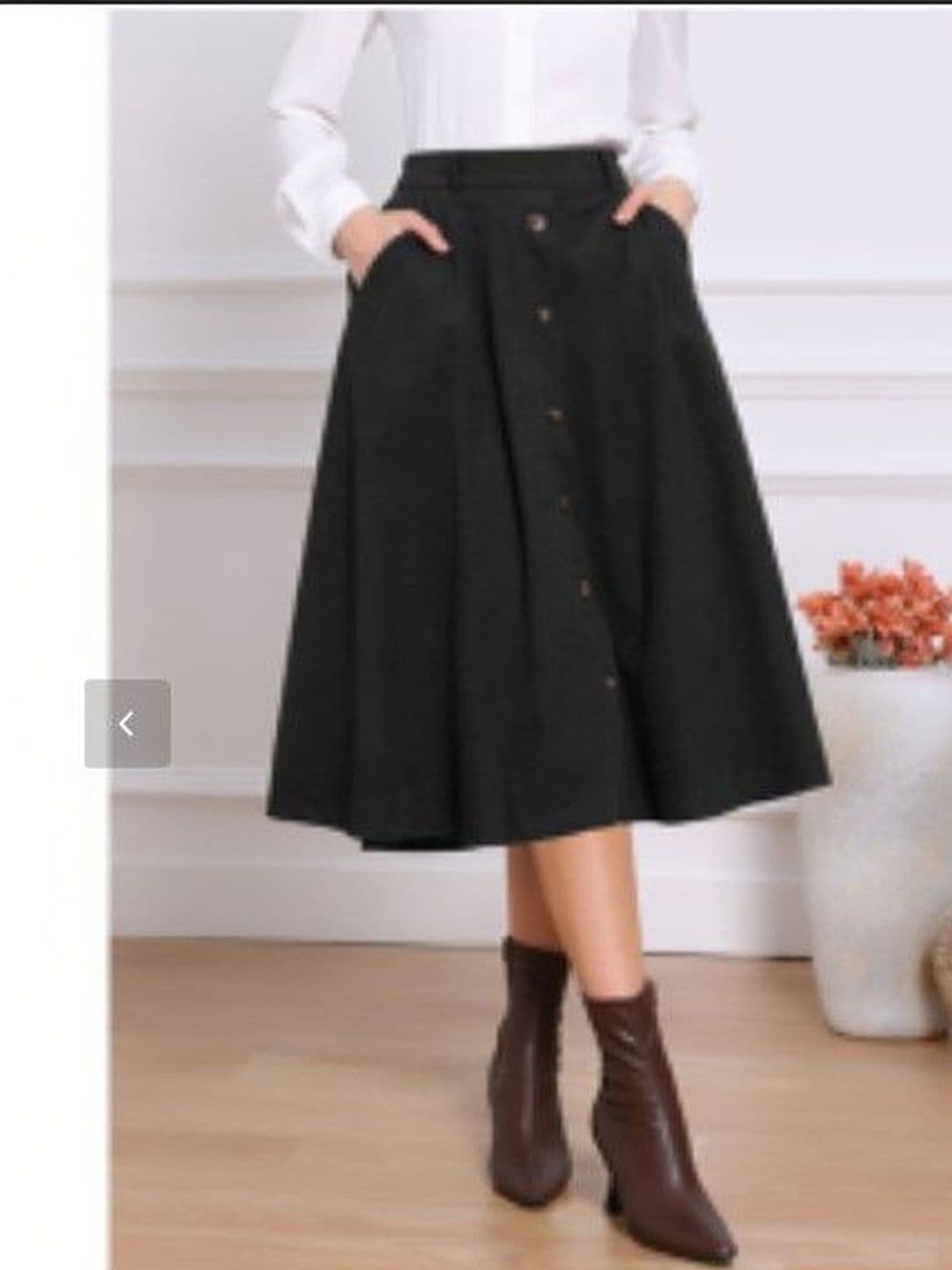 JINJIN FASHION Women Corduroy Midi A-Line Skirt thumbnail 4