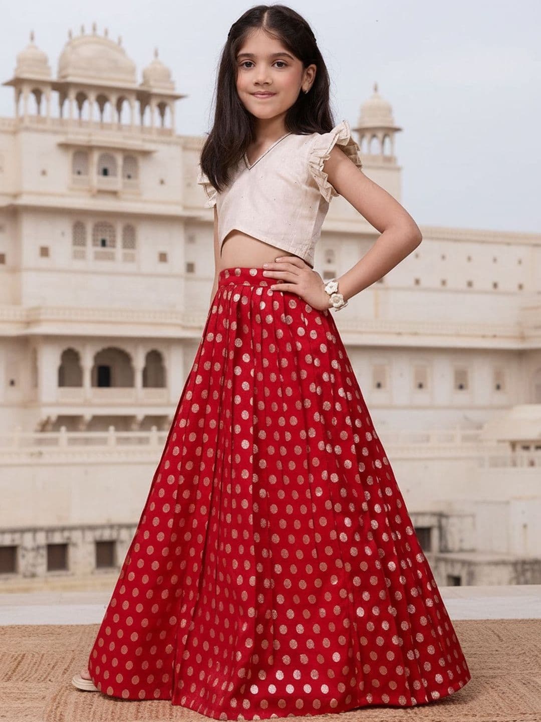 KALANANDI Girls Ready to Wear Lehenga & thumbnail 3