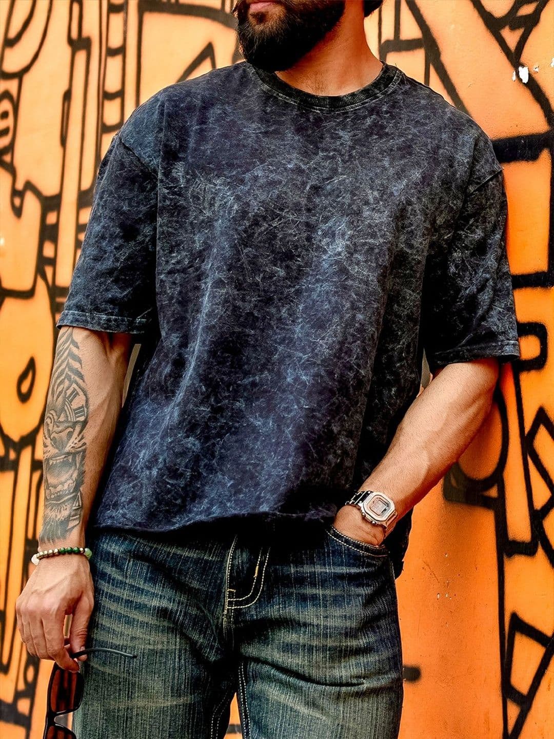 BDSQUARE Men Dyed Boxy T-shirt thumbnail 2
