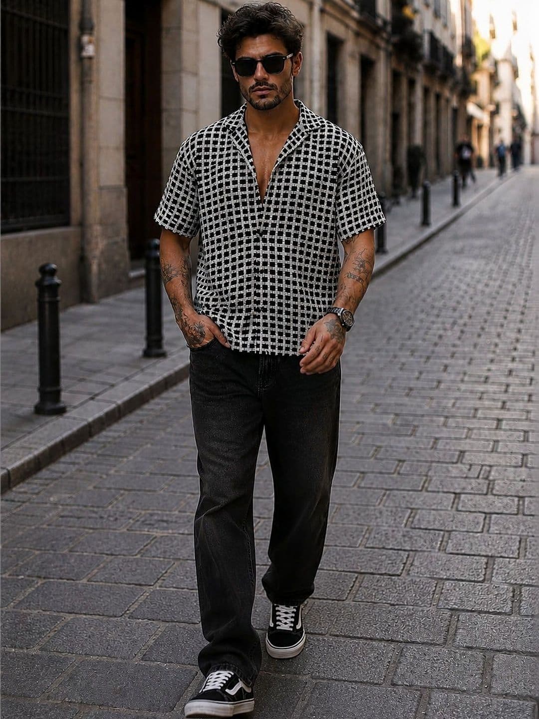 The Roadster Lifestyle Co. Classic Checked Cotton Half Sleeve Shirt - view 1