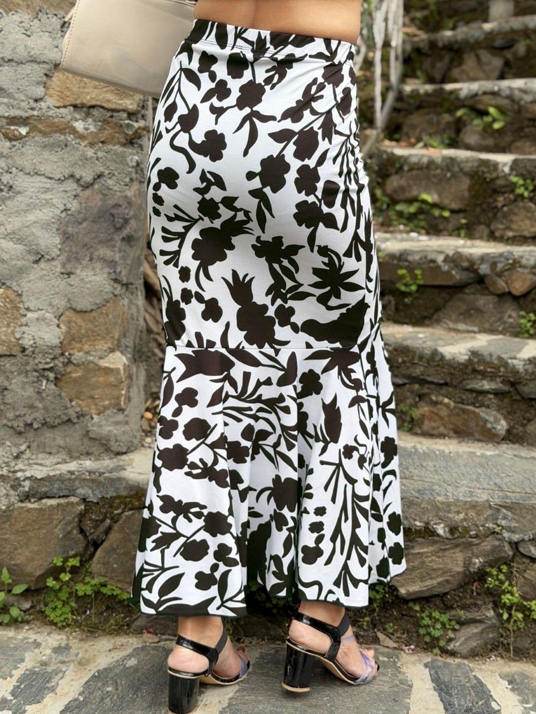 BAESD Women Floral Maxi Trumpet Skirt thumbnail 3