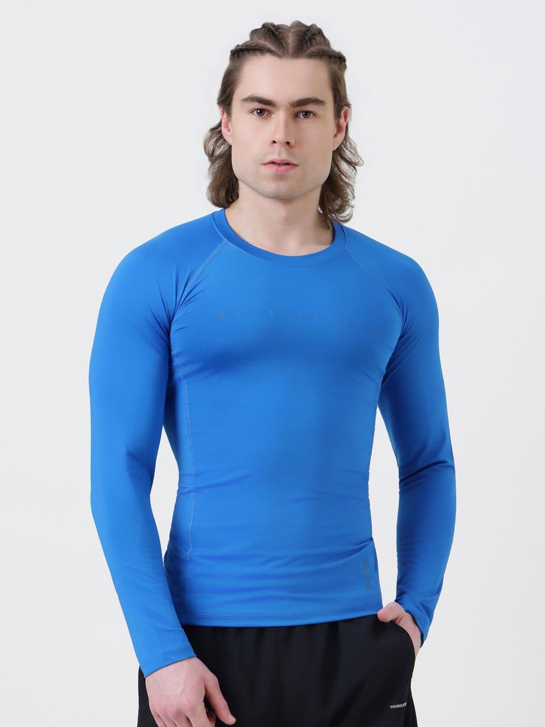 MuscleBlaze Compression Superman Polyester Round Neck Long Sleeves Fit T-shirt - view 1