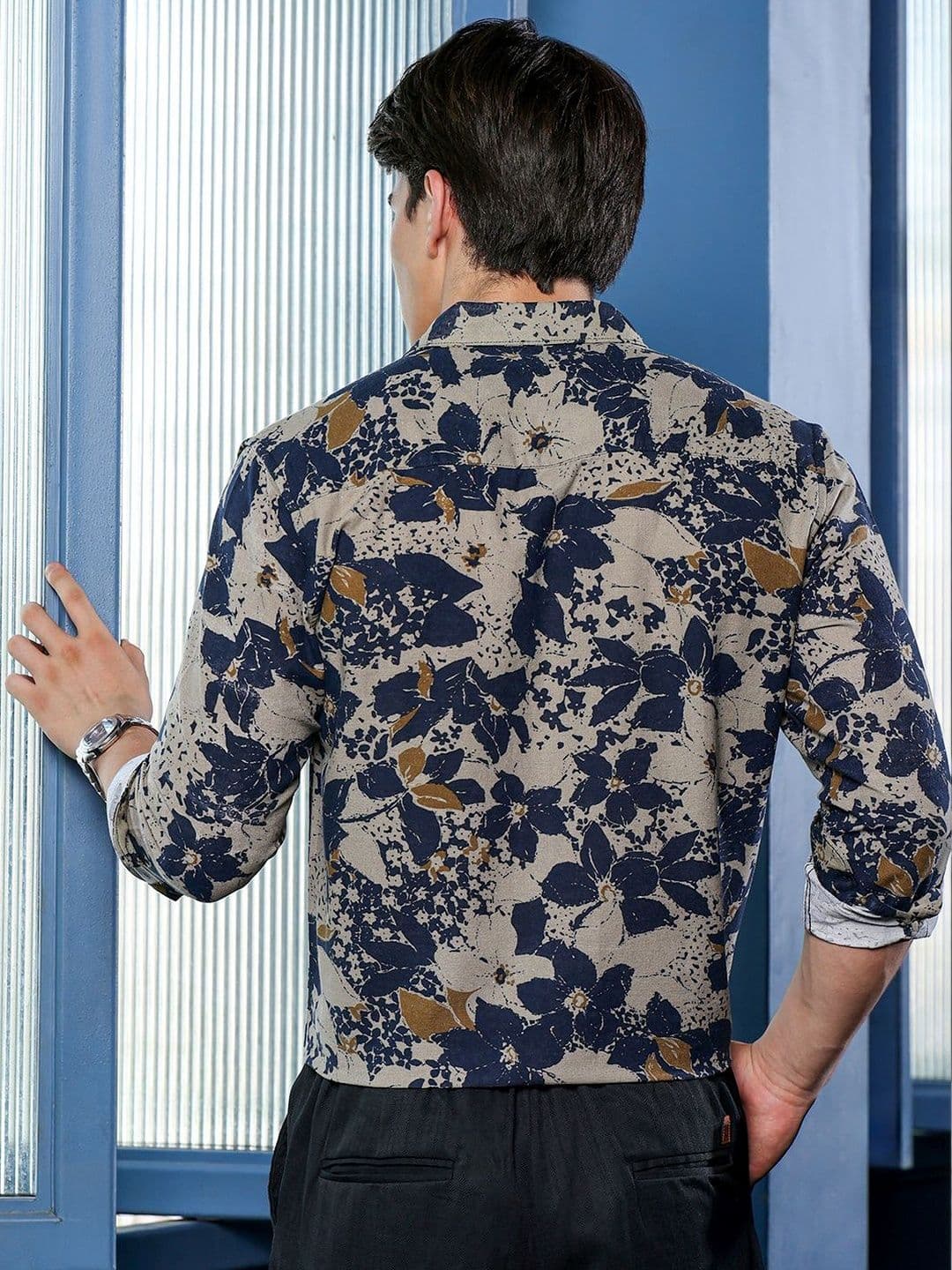 CAHOOT Men Slim Fit Floral Printed Casual Shirt thumbnail 3